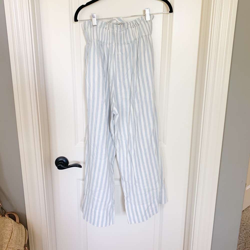 madewell blue & white striped wide leg pants - Picture 3 of 3